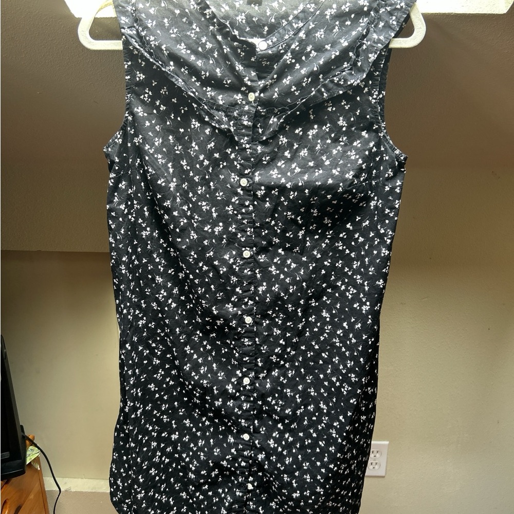 Old Navy Black and White Ditsy Floral Dress